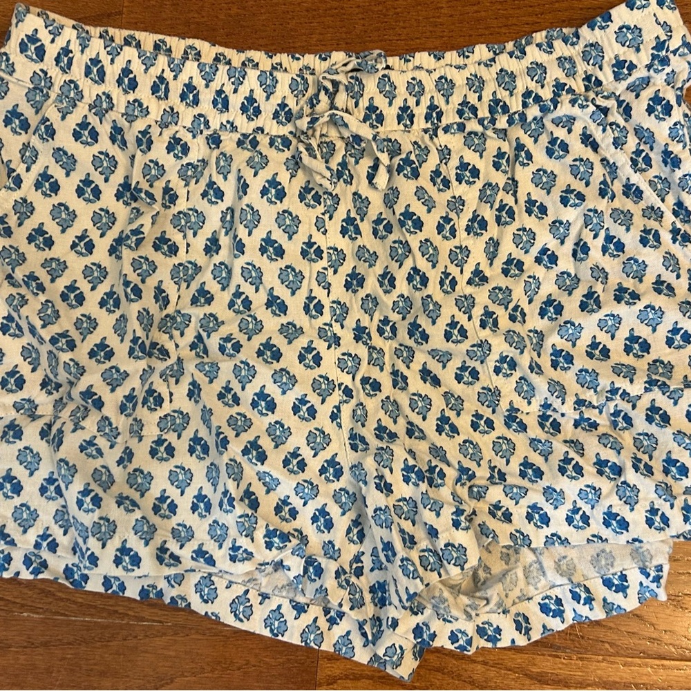 J.Crew White and Blue Patterned Shorts